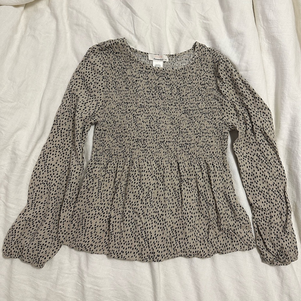 Peplum long sleeve top